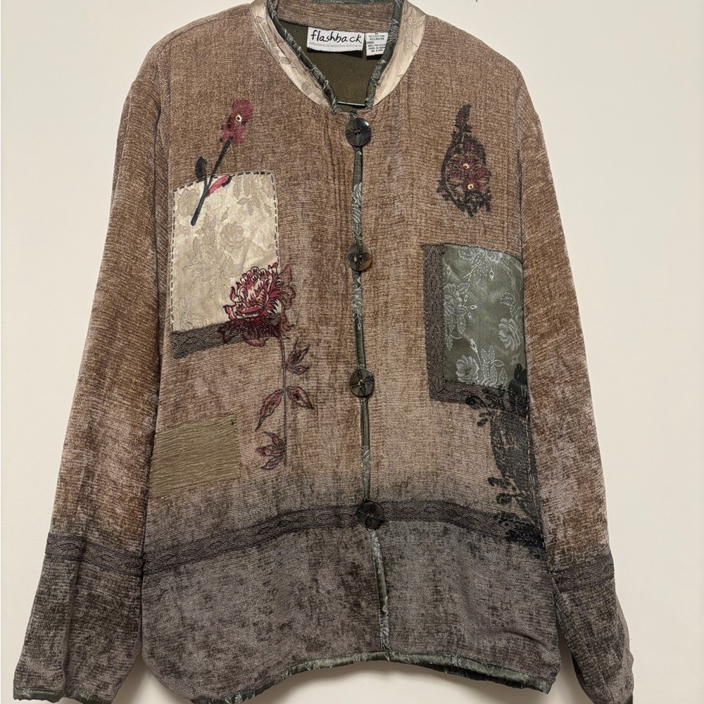 Flashback Patchwork Embroidered Jacket Boho Cotta… - image 1
